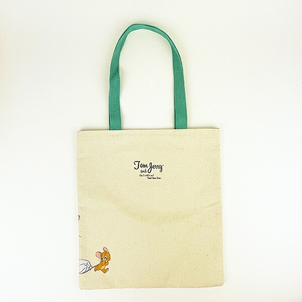 トムとジェリー レトロアート キャンバストートバッグ グリーン トムジェリ