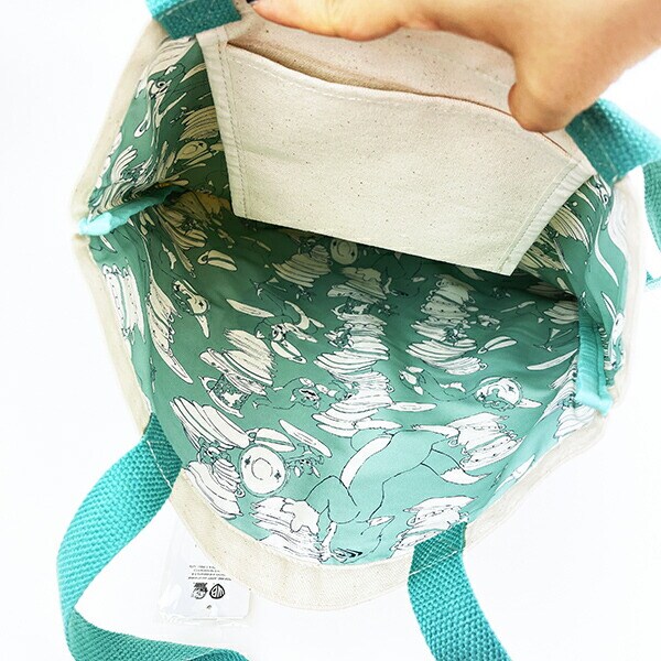 トムとジェリー レトロアート キャンバストートバッグ グリーン トムジェリ