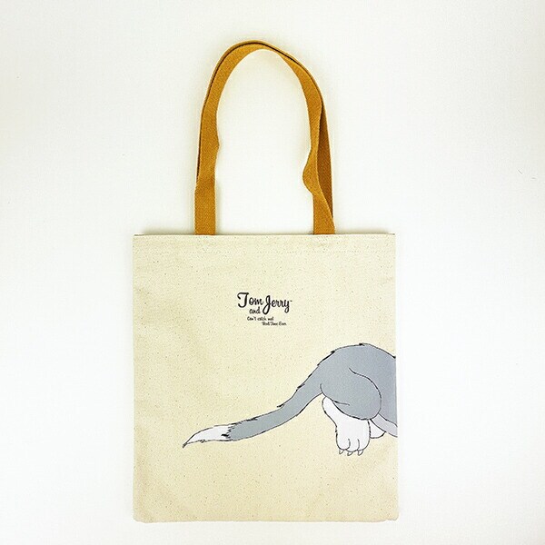 トムとジェリー レトロアート キャンバストートバッグ オレンジ トムジェリ