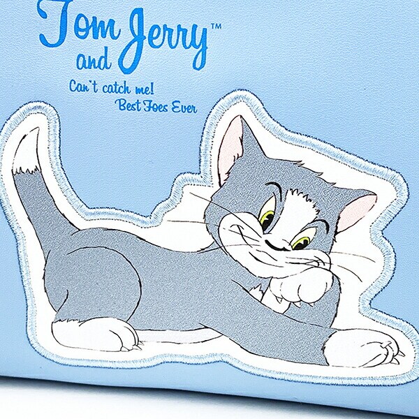 トムとジェリー レトロアート ポーチ ブルー トムジェリ