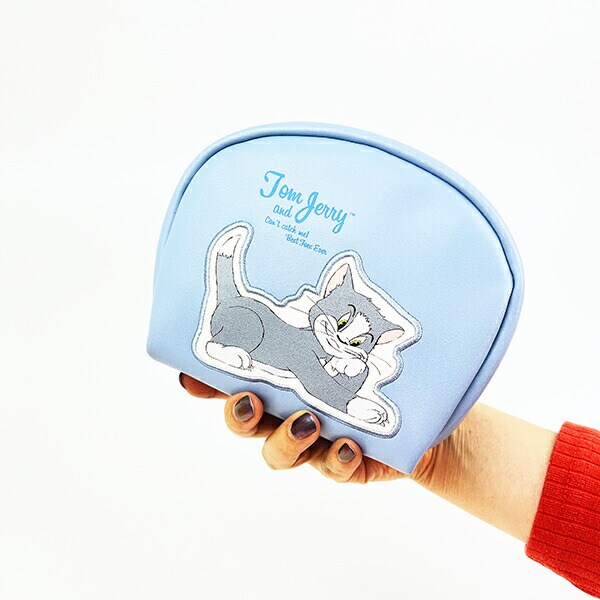 トムとジェリー レトロアート ポーチ ブルー トムジェリ