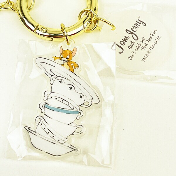 トムとジェリー レトロアート ラバーチャーム ブルー キーホルダー トムジェリ