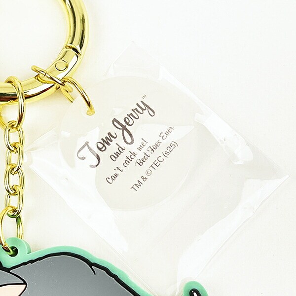 トムとジェリー レトロアート ラバーチャーム グリーン キーホルダー トムジェリ