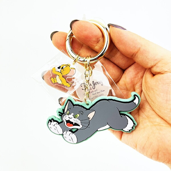 トムとジェリー レトロアート ラバーチャーム グリーン キーホルダー トムジェリ