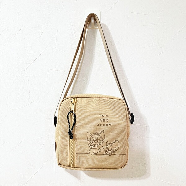 トムとジェリー スクエアボックスショルダーバッグ (アイボリー)