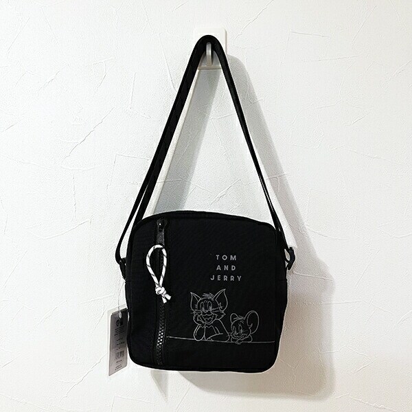 トムとジェリー スクエアボックスショルダーバッグ (ブラック)