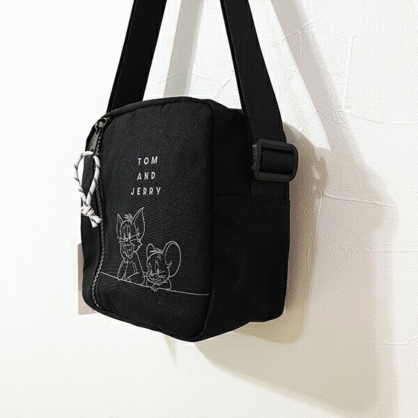 トムとジェリー スクエアボックスショルダーバッグ (ブラック)