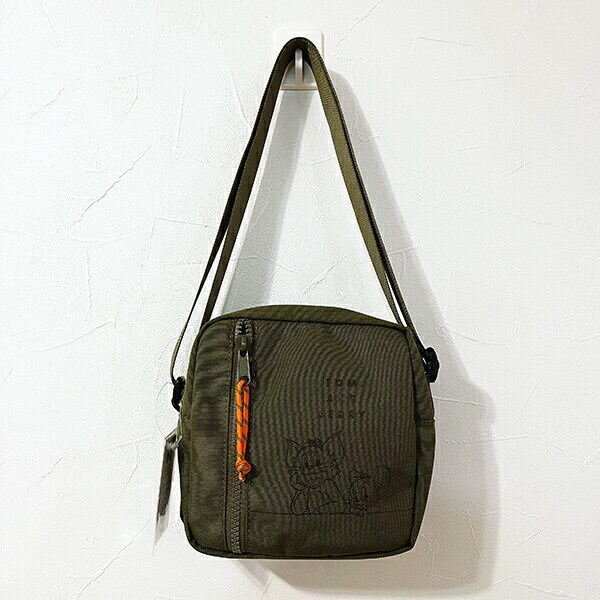 トムとジェリー スクエアボックスショルダーバッグ (カーキ)