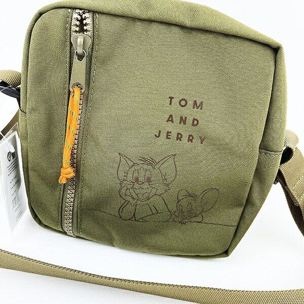 トムとジェリー スクエアボックスショルダーバッグ (カーキ)