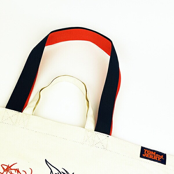 トムとジェリー スポーティーダブルハンドルビック トートバッグ (アイボリー)