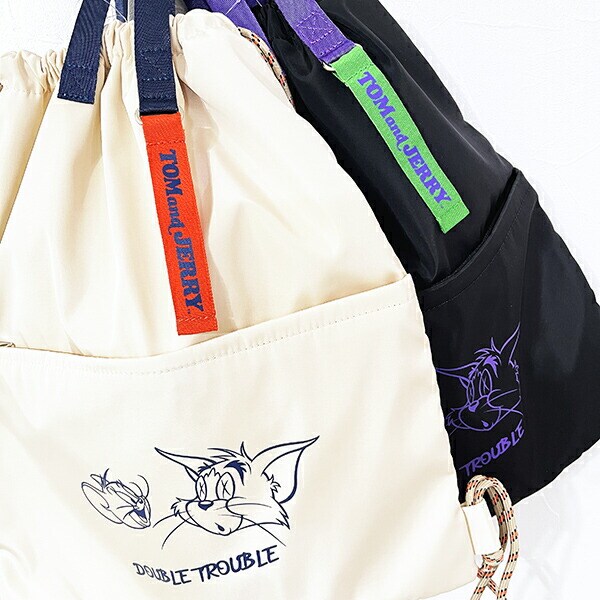 トムとジェリー スポーティーナップザック バッグ (ブラック)