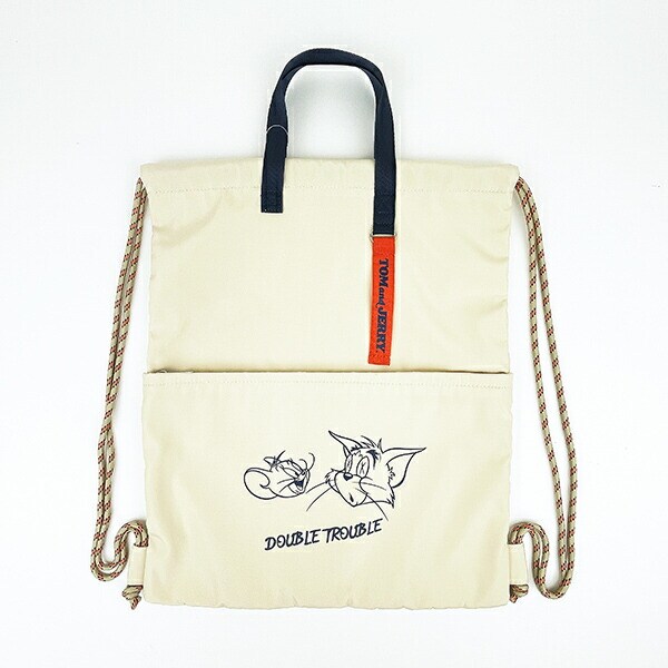 トムとジェリー スポーティーナップザック バッグ (アイボリー)