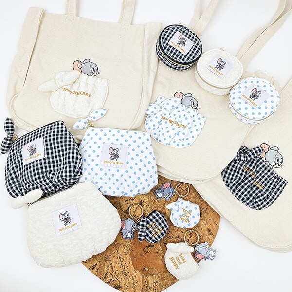 トムとジェリー タフィー おむつポーチ ホワイト トムジェリ