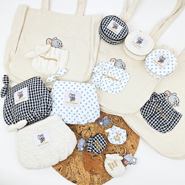 トムとジェリー タフィー おむつアクセサリーポーチ ホワイト トムジェリ