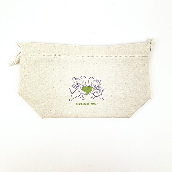 トムとジェリー バースデー巾着ポーチ(パープル) ランチ トムジェリ