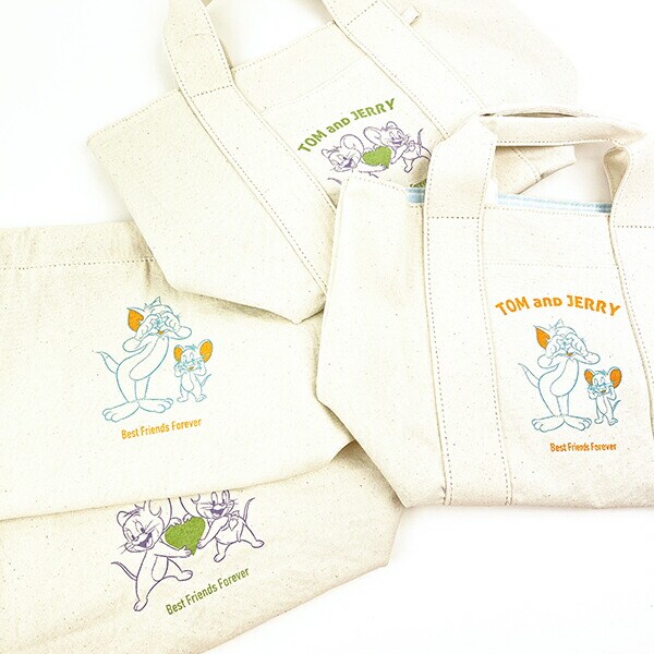 トムとジェリー バースデー巾着ポーチ(パープル) ランチ トムジェリ