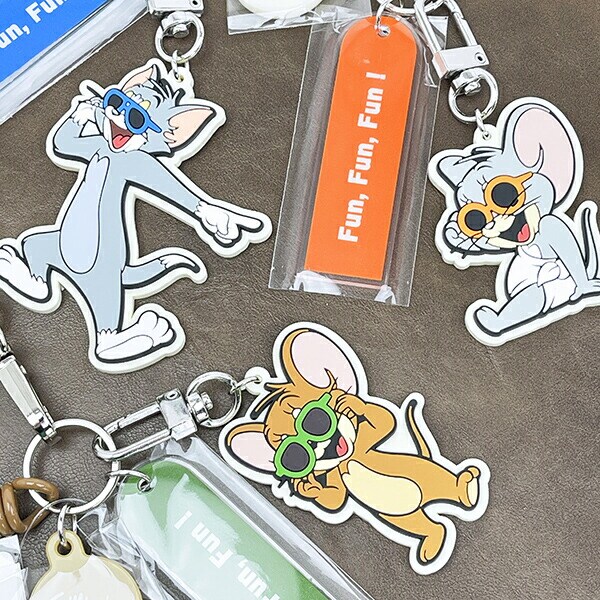 トムとジェリー トム サングラスコイルストラップ キーホルダー