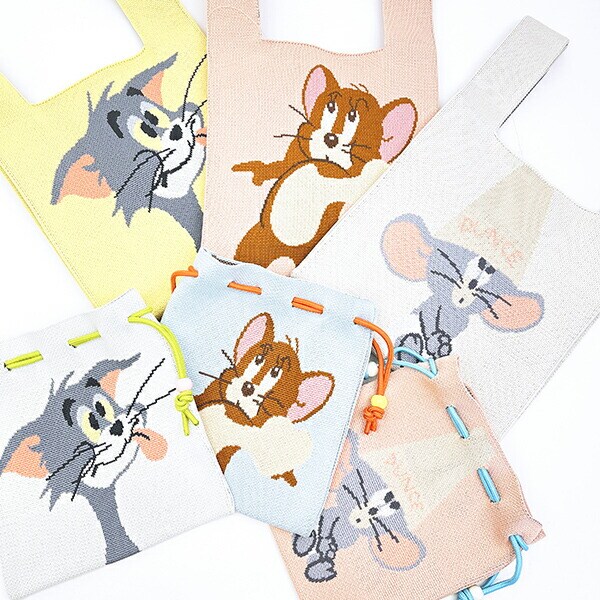 トムとジェリー タフィー チアフルニット巾着 トムジェリ