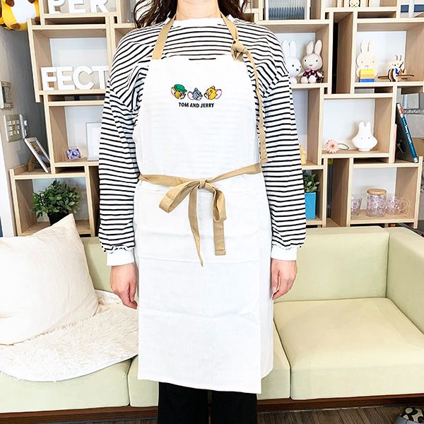 トムとジェリー タイニークラブ エプロン キッチン 料理 アイボリー