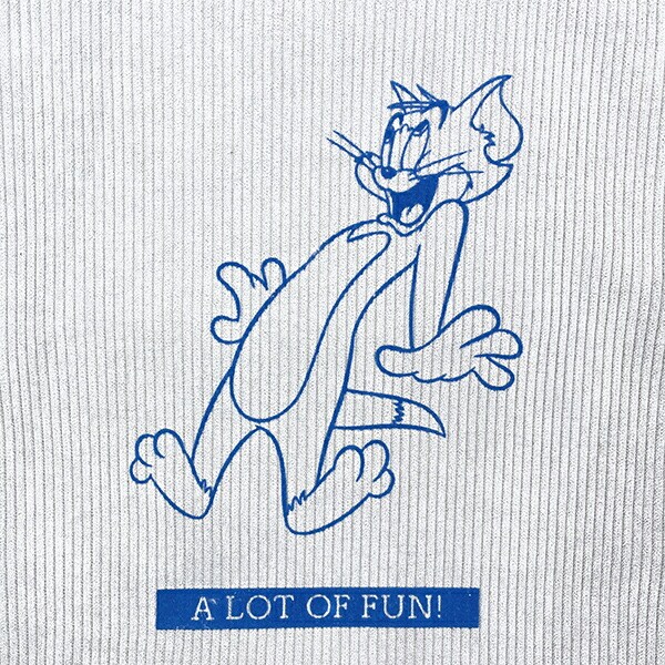 トムとジェリー (トム) フロッキー配色トートバッグ トムジェリ