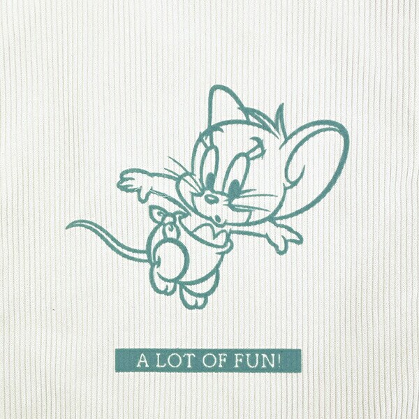 トムとジェリー (タフィー) フロッキー配色トートバッグ トムジェリ