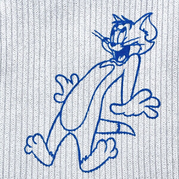 トムとジェリー (トム) フロッキー配色フラットポーチ トムジェリ