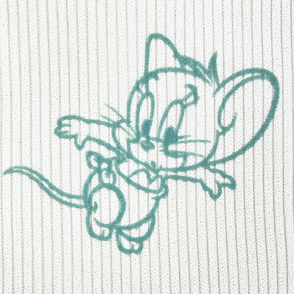 トムとジェリー (タフィー) フロッキー配色フラットポーチ トムジェリ