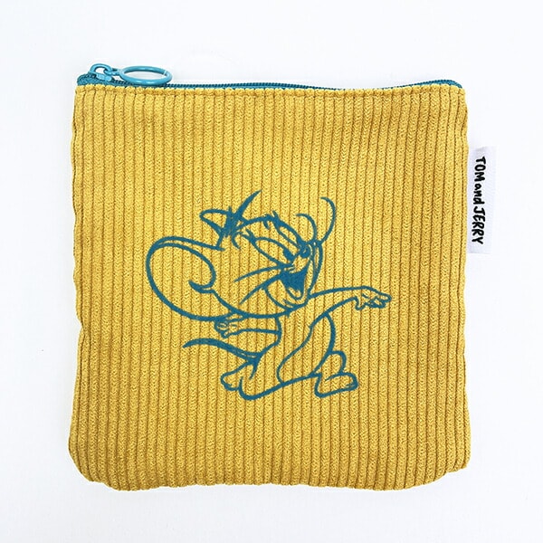 トムとジェリー (ジェリー) フロッキー配色フラットポーチ トムジェリ