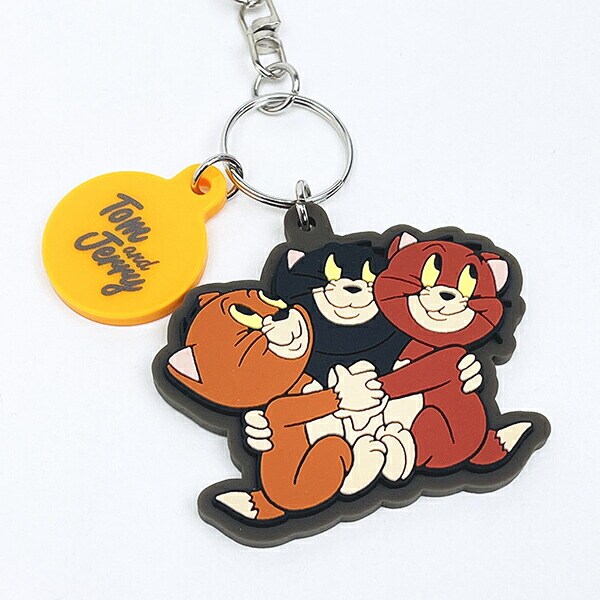 トムとジェリー (3匹の子猫) 配色ラバーチャーム キーホルダー トムジェリ