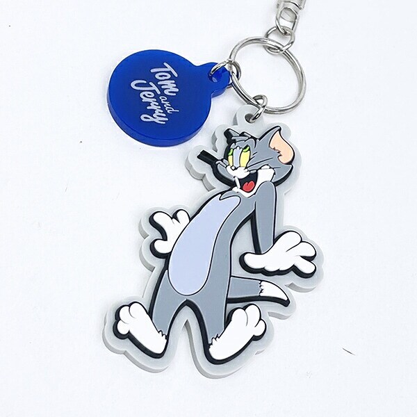 トムとジェリー (トム) 配色ラバーチャーム キーホルダー トムジェリ