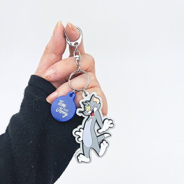 トムとジェリー (トム) 配色ラバーチャーム キーホルダー トムジェリ