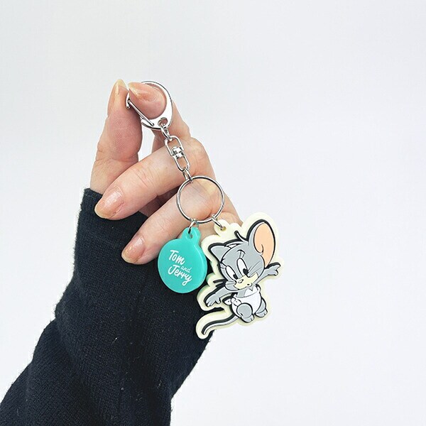 トムとジェリー (タフィー) 配色ラバーチャーム キーホルダー トムジェリ