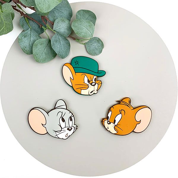 トムとジェリー タイニークラブ ラバーミラー BR ブラウン ジェリー メイク 手鏡