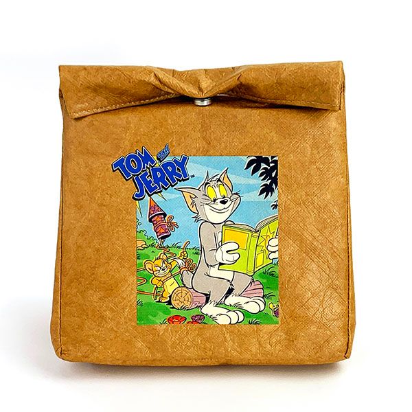トムとジェリー ポスタープリント クラフトバッグ ブルー バッグ ランチ アウトドア 学校 オフィス