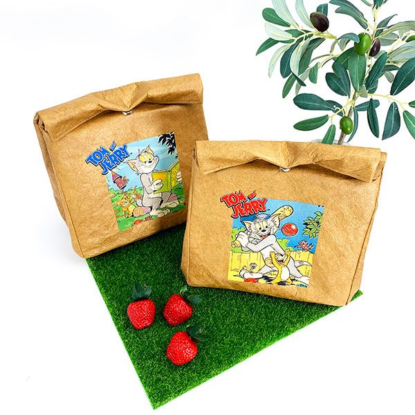 トムとジェリー ポスタープリント クラフトバッグ ブルー バッグ ランチ アウトドア 学校 オフィス