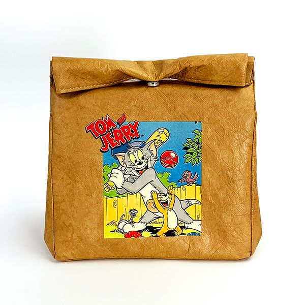 トムとジェリー ポスタープリント クラフトバッグ レッド バッグ ランチ アウトドア 学校 オフィス