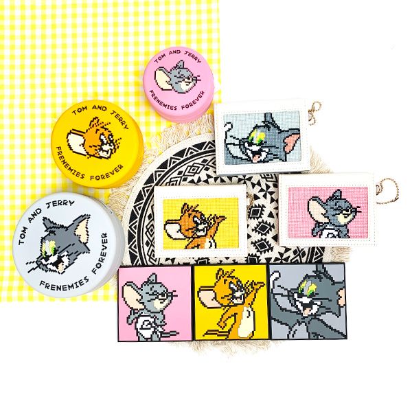 トムとジェリー トム シリコンポーチ ピクセル GY 小物入れ グレー