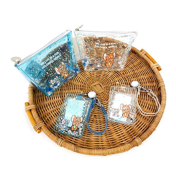 トムとジェリー プクプクグリッターパスケース ホワイト IC・IDカードケース