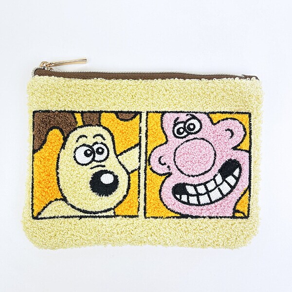 ウォレスとグルミット サガラフラットポーチ (アイボリー)