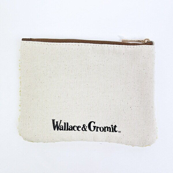 ウォレスとグルミット サガラフラットポーチ (アイボリー)