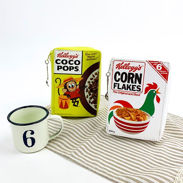 ケロッグ コーンフレークポーチ YE イエロー coco pops メイクポーチ 小物入れ レトロ