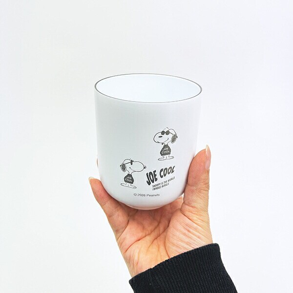 スヌーピー ジョークール ステンレス湯のみ ホワイト モノトーン コップ SNOOPY
