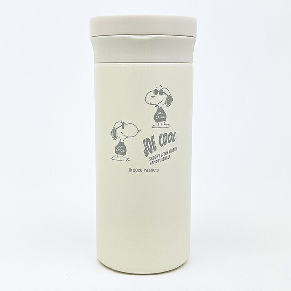 スヌーピー ジョークール ハンドル付ステンレスボトル【350ml】 ホワイト モノトーン 水筒 SNOOPY