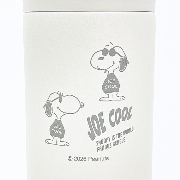 スヌーピー ジョークール ハンドル付ステンレスボトル【350ml】 ホワイト モノトーン 水筒 SNOOPY