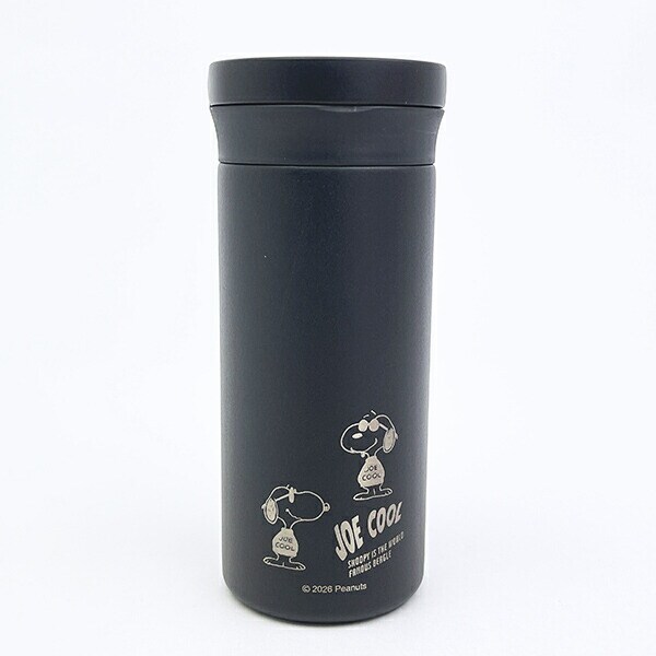 スヌーピー ジョークール ハンドル付ステンレスボトル【350ml】 ブラック モノトーン 水筒 SNOOPY
