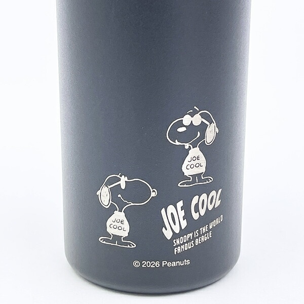 スヌーピー ジョークール ハンドル付ステンレスボトル【350ml】 ブラック モノトーン 水筒 SNOOPY