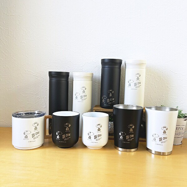 スヌーピー ジョークール ハンドル付ステンレスボトル【500ml】 ホワイト モノトーン 水筒 SNOOPY