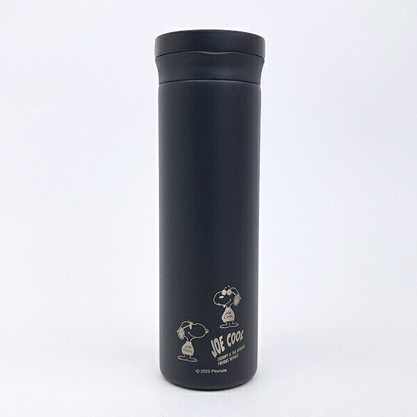 スヌーピー ジョークール ハンドル付ステンレスボトル【500ml】 ブラック モノトーン 水筒 SNOOPY