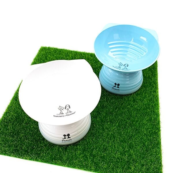 スヌーピー PEANUTS ネコフードボウル スヌーピー＆ファーロン BL ブルー ペット 脚付 日本製