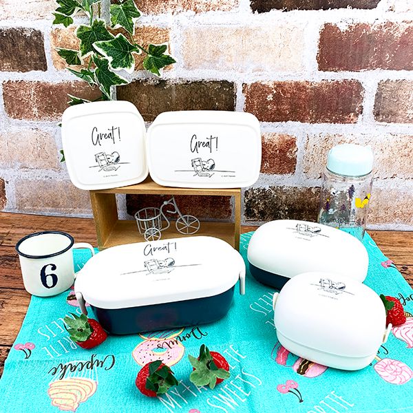 スヌーピー  バックランチs テーブル柄 snoopy キッチン ランチ ランチボックス ケース 電子レンジ 食洗器 ホワイト s